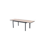 HESPERIDE Table de jardin rectangulaire extensible rallonge coulissante alu Evasion Effet bois Honey Graphite- 10/12 places - Hespéride