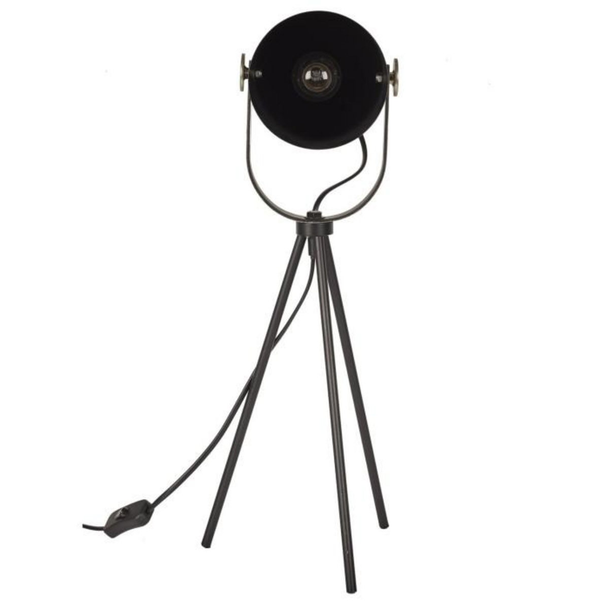 Paris Prix Lampe à Poser en Métal  Bistrot  46cm Noir