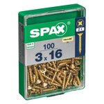 CENTRALE BRICO Lot de 100 vis acier tête fraisée pozidriv SPAX, Diam.3 mm x L.16 mm