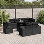 Voir la diapositive 1 : VIDAXL Salon de jardin 9 pcs avec coussins noir resine tressee