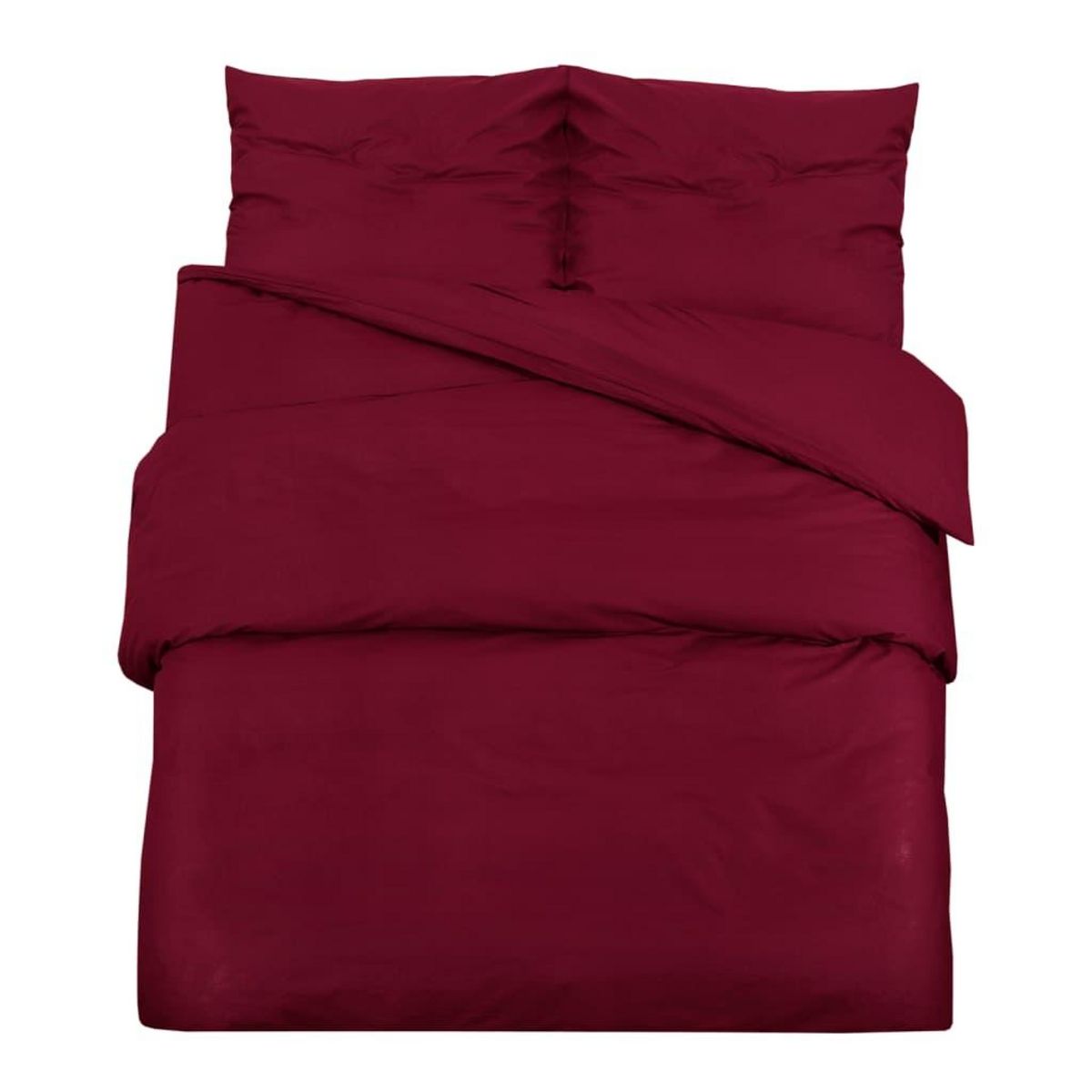 VIDAXL Ensemble de housse de couette Bordeaux 140x200 cm Microfibre