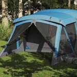 VIDAXL Tente de camping avec porche 4 personnes bleu impermeable
