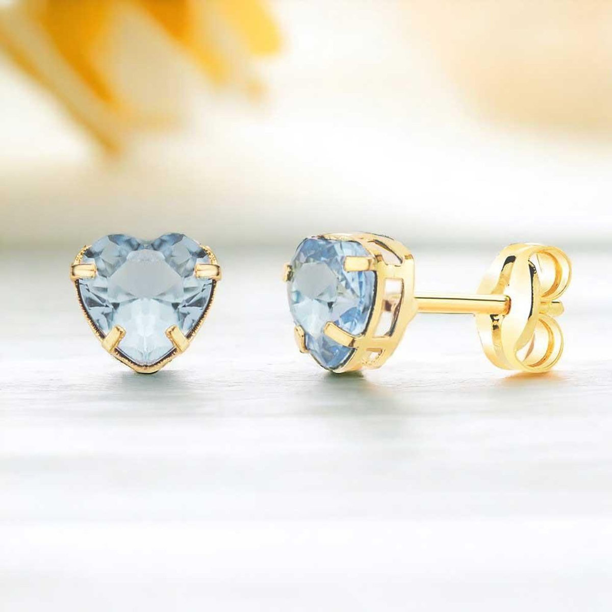 L'ATELIER D'AZUR Boucles d'Oreilles Or 18 Carats 750/000 - Zirconiums Topaze Bleue