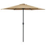 Voir la diapositive 1 : VIDAXL Parasol de jardin et mat en aluminium 270x246 cm Taupe