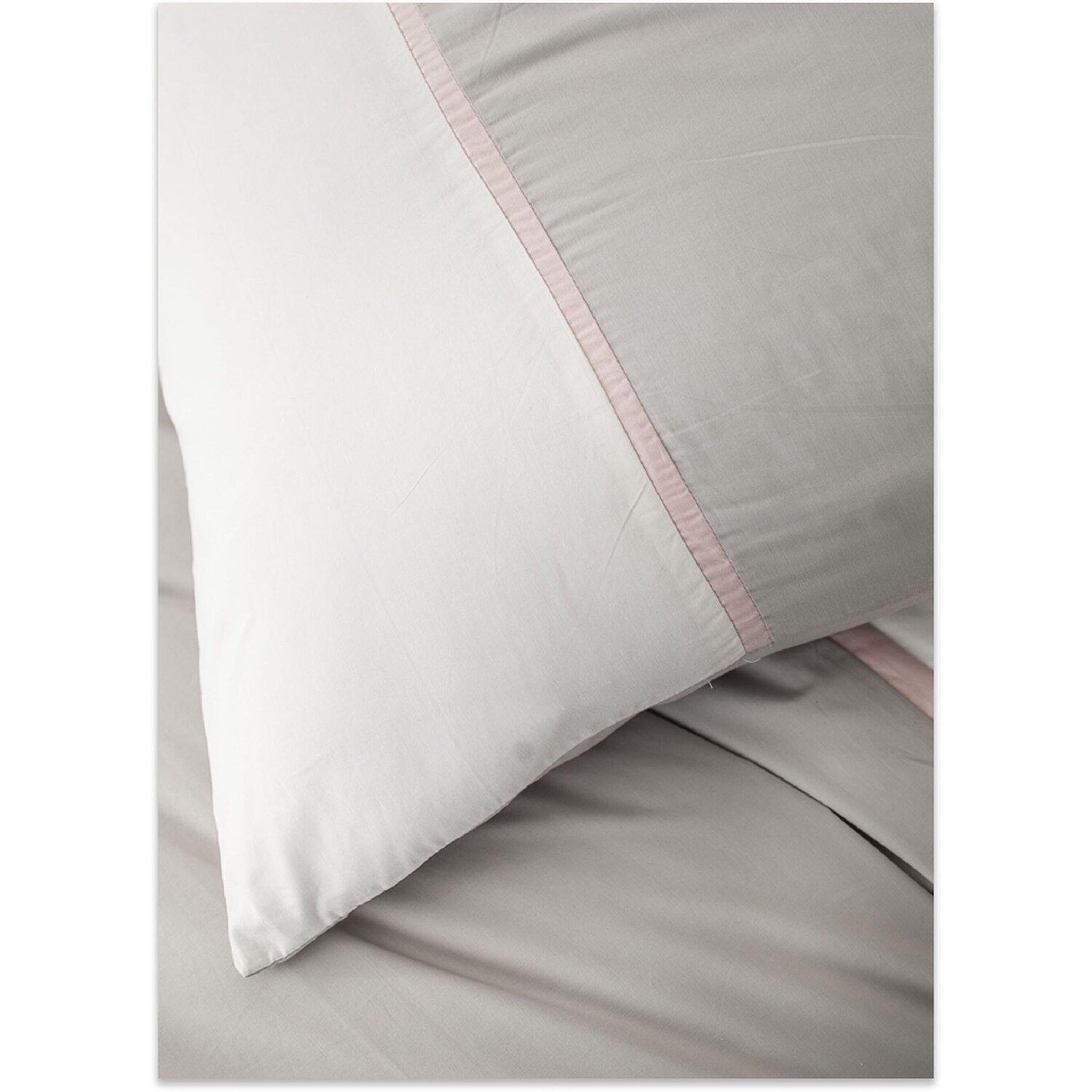 Voir la diapositive 3 : Home collection Parure de housse de couette avec taies percale