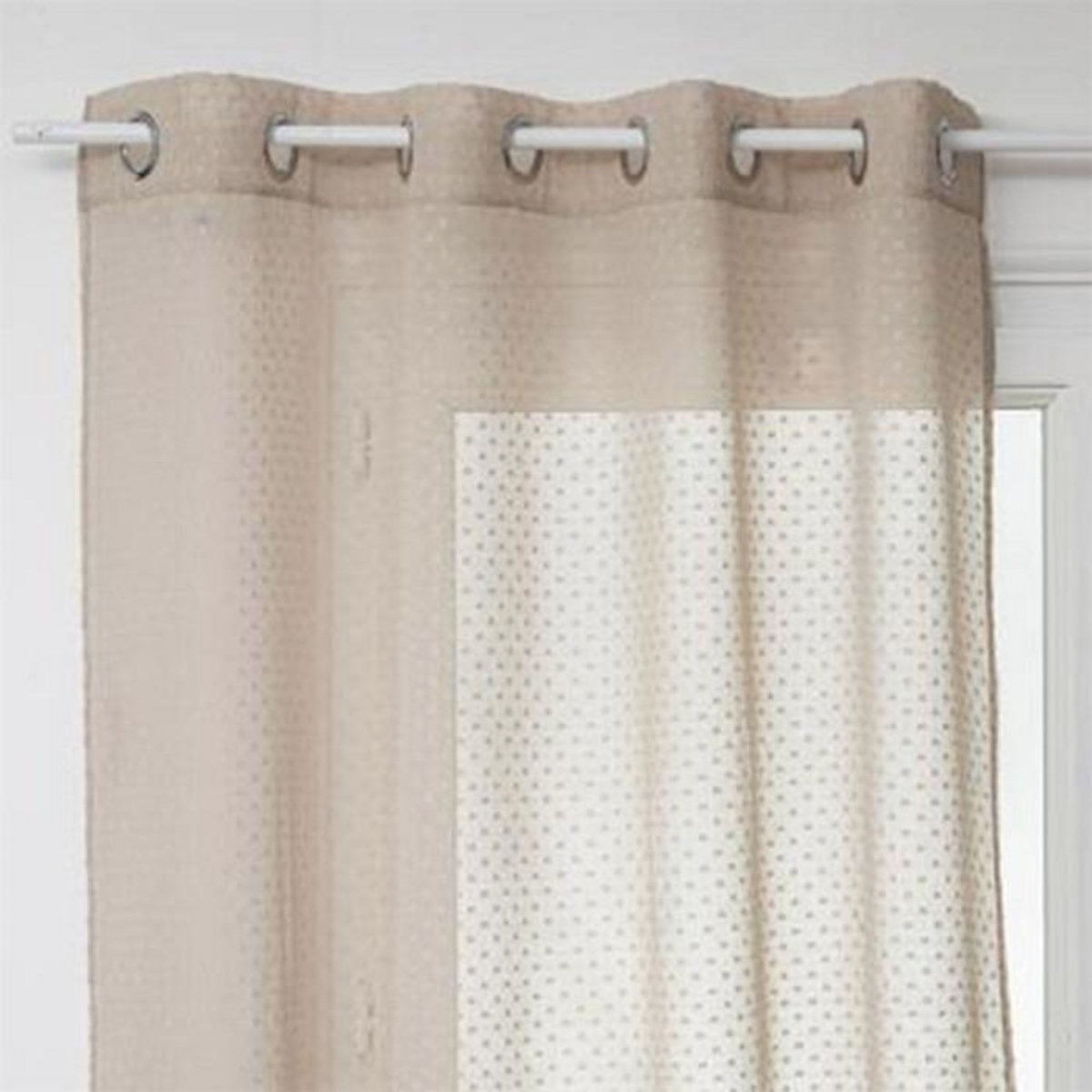Paris Prix Rideau Voilage à Œillets  Jaquaré  140x240cm Lin