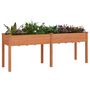 Voir la diapositive 3 : VIDAXL Jardiniere avec doublure marron 203x53x76 cm bois massif sapin