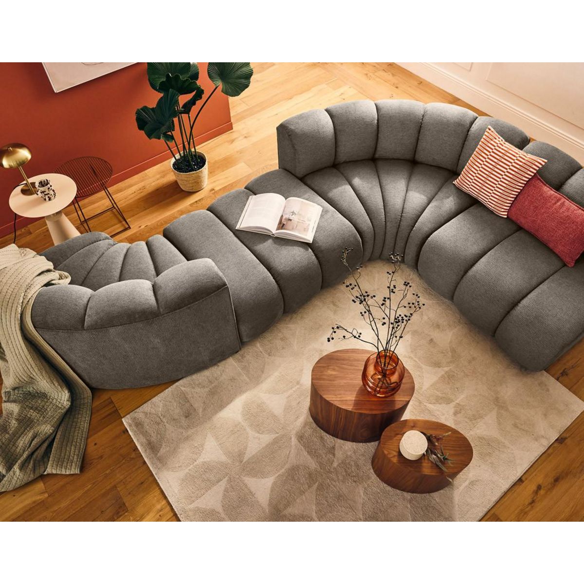 LISA DESIGN Debbie - module d'angle réversible en tissu texturé