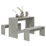 Voir la diapositive 4 : VIDAXL Ensemble a manger 3 pcs Gris beton Bois d'ingenierie