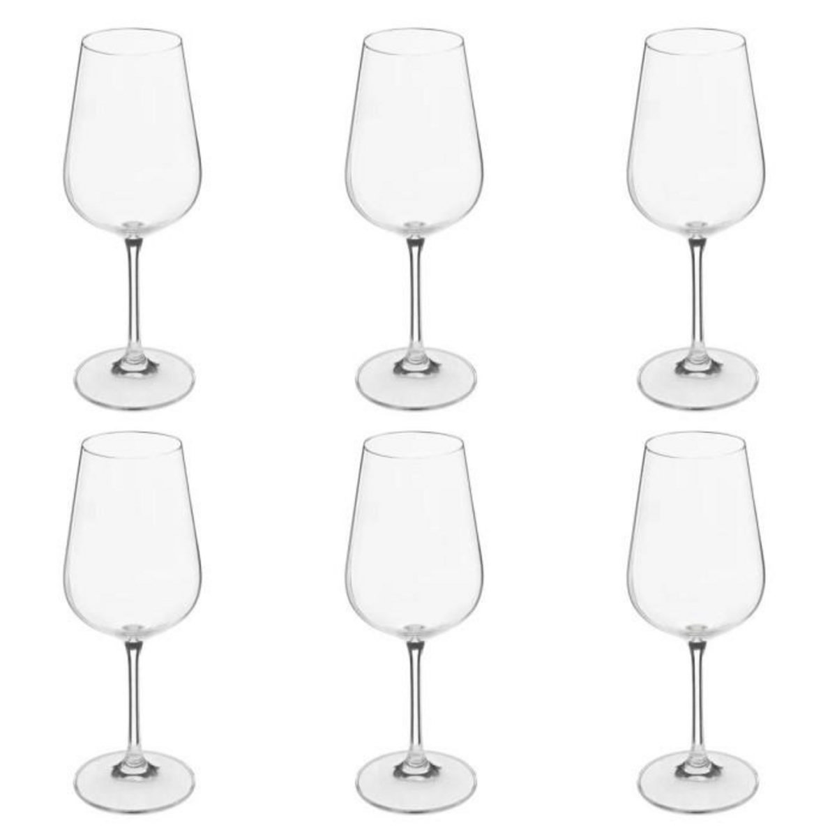 SECRET DE GOURMET Lot de 6 Verres à Vin  Lena  36cl Transparent