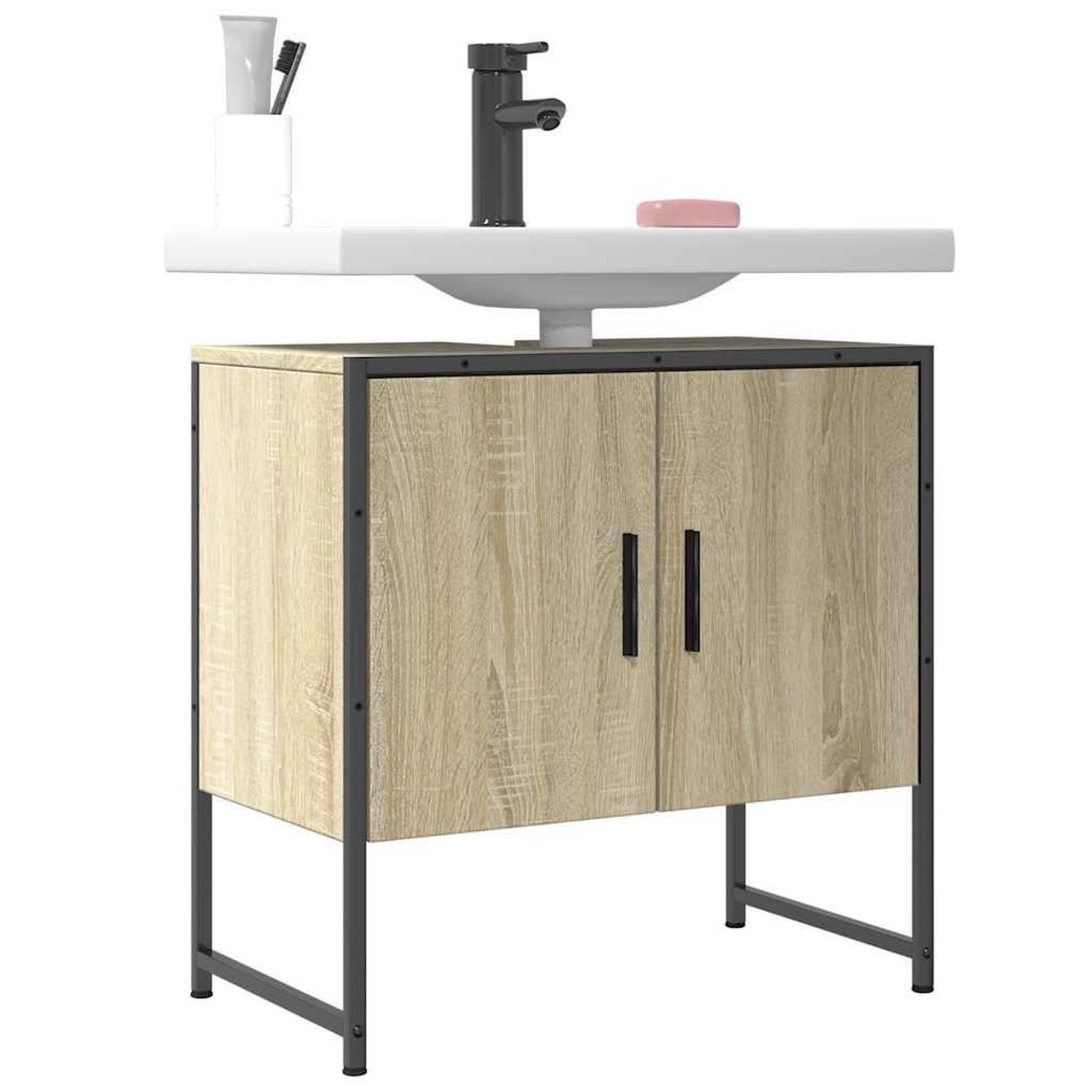VIDAXL Armoire lavabo de salle de bain chene sonoma 60x33x60 cm