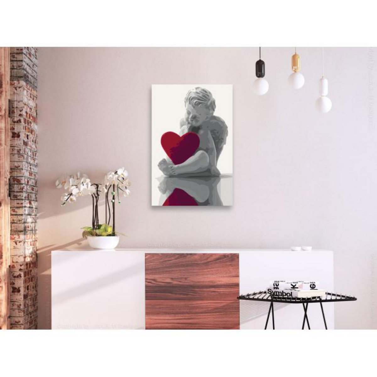 Paris Prix Tableau à Peindre Soi-Même  Ange Coeur Rouge  40x60cm