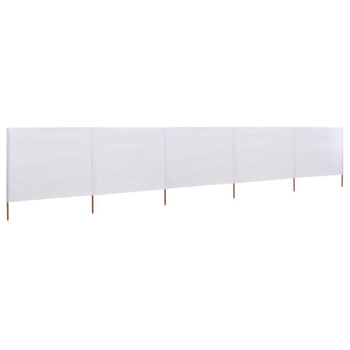 VIDAXL Paravent 5 panneaux Tissu 600 x 160 cm Blanc sable