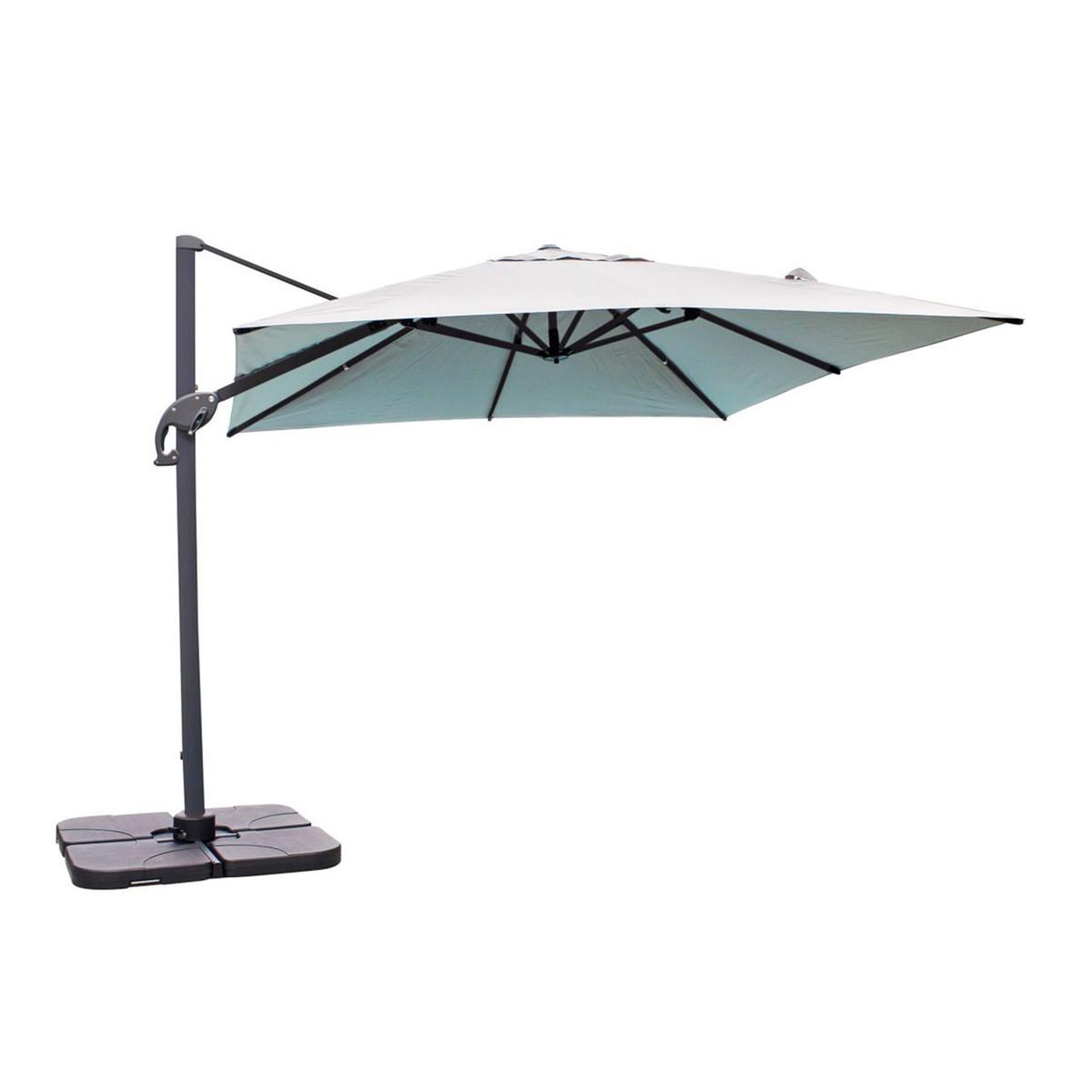 Voir la diapositive 3 : DCB GARDEN Parasol Déporté à Manivelle  Malaga  300cm Gris