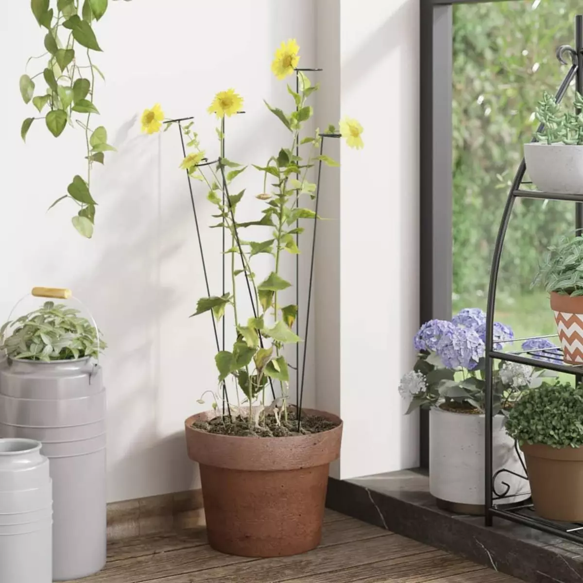 VIDAXL Piquets pour plantes de jardin 20 pcs vert fonce 40 cm acier