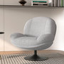 Voir la diapositive 2 : Rendez vous déco Fauteuil pivotant en tissu bouclé gris chiné-Ricci