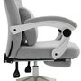 Voir la diapositive 5 : VINSETTO Fauteuil de bureau manager grand confort dossier réglable repose-pied coussin lombaire roulettes 360° lin 62L x 68P x 127H cm gris