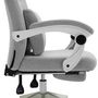 Voir la diapositive 5 : VINSETTO Fauteuil de bureau manager grand confort dossier réglable repose-pied coussin lombaire roulettes 360° lin 62L x 68P x 127H cm gris
