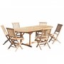 MACABANE HARRIS - SALON DE JARDIN EN BOIS TECK 8/10 pers : Ensemble de jardin - 1 Table ovale extensible 180*240/100 cm et 6 chaises