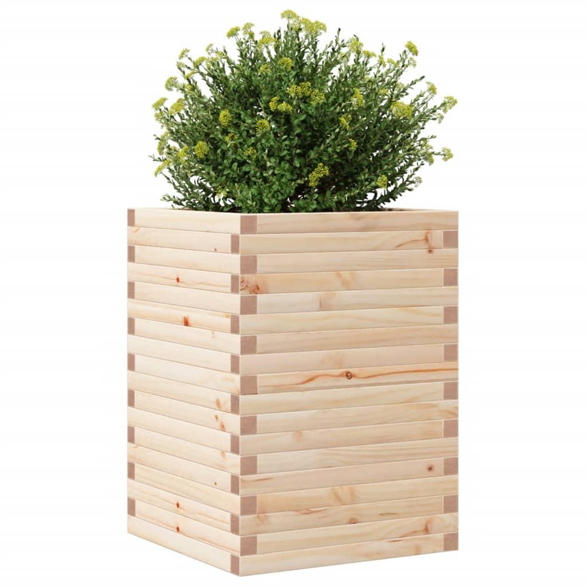 Voir la diapositive 4 : VIDAXL Jardiniere 50x50x68,5 cm bois de pin massif