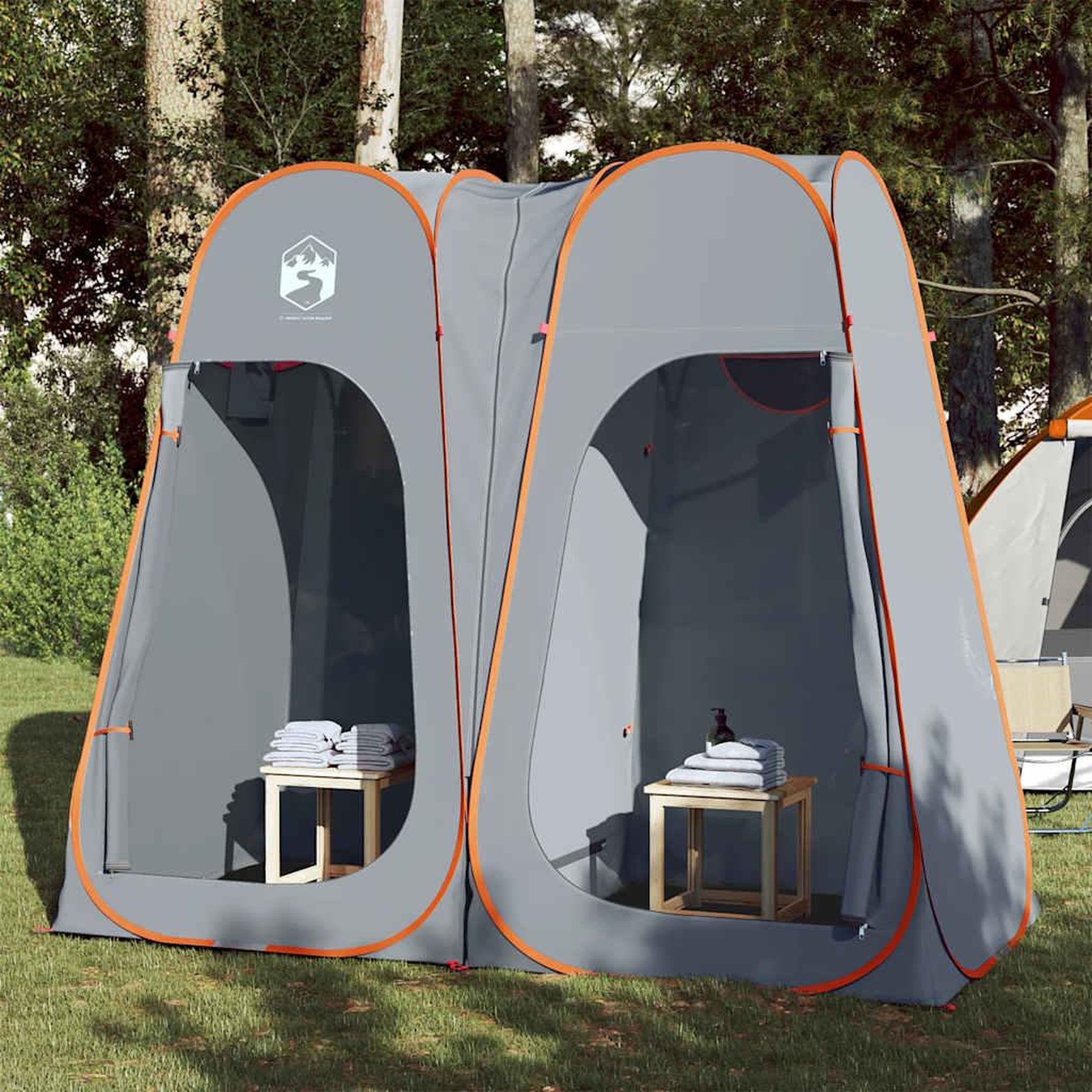 VIDAXL Tente d'intimite gris et orange escamotable impermeable