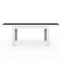 Voir la diapositive 3 : ID MARKET Table à manger extensible rectangle GEORGIA 6-10 personnes blanche et noire 140-220 x 90 cm