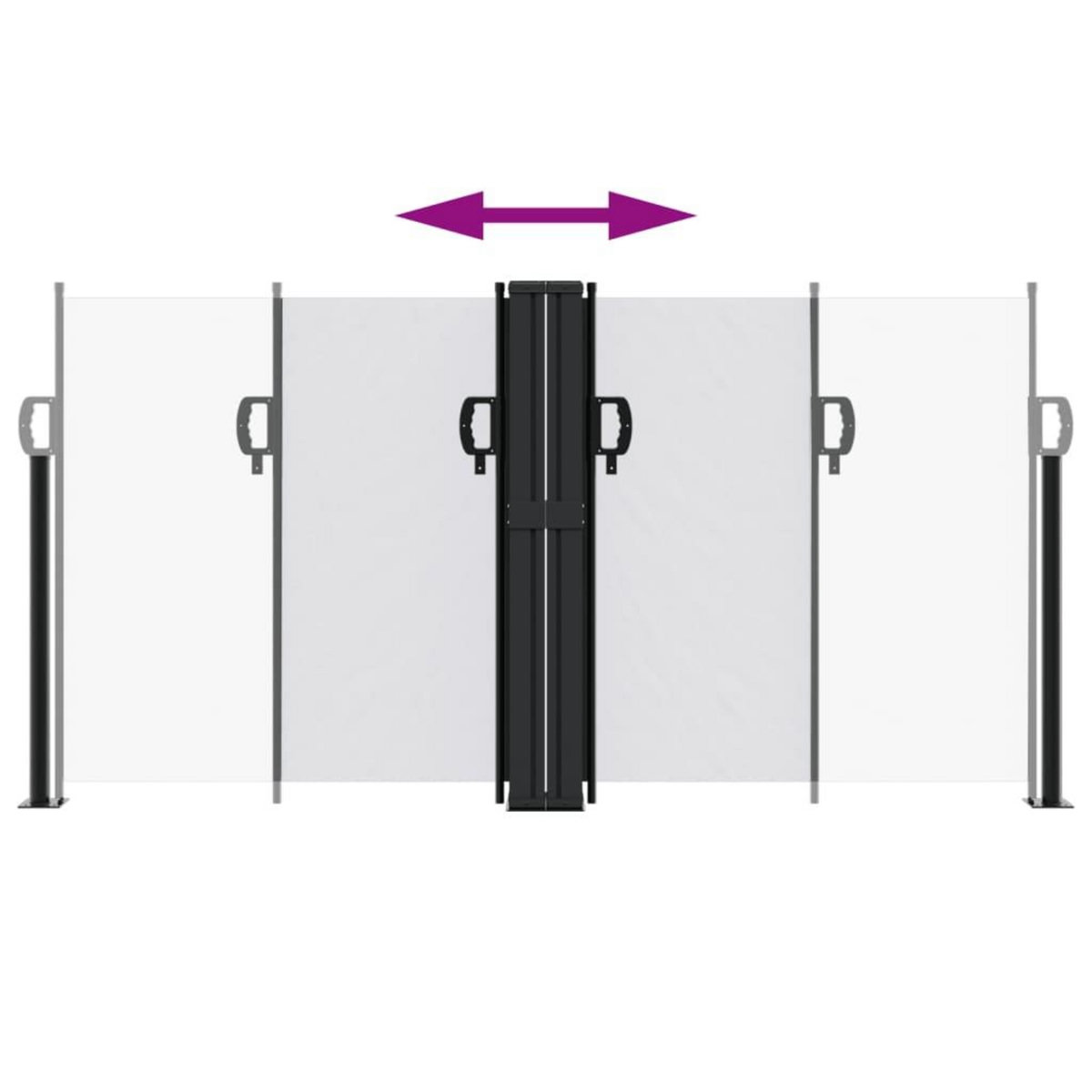 VIDAXL Auvent lateral retractable blanc 120x1200 cm