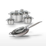 ELO Lot de 2 Poêles 24/32 cm et 4 Faitouts 12/14/20/24 cm Elo Relief Solution