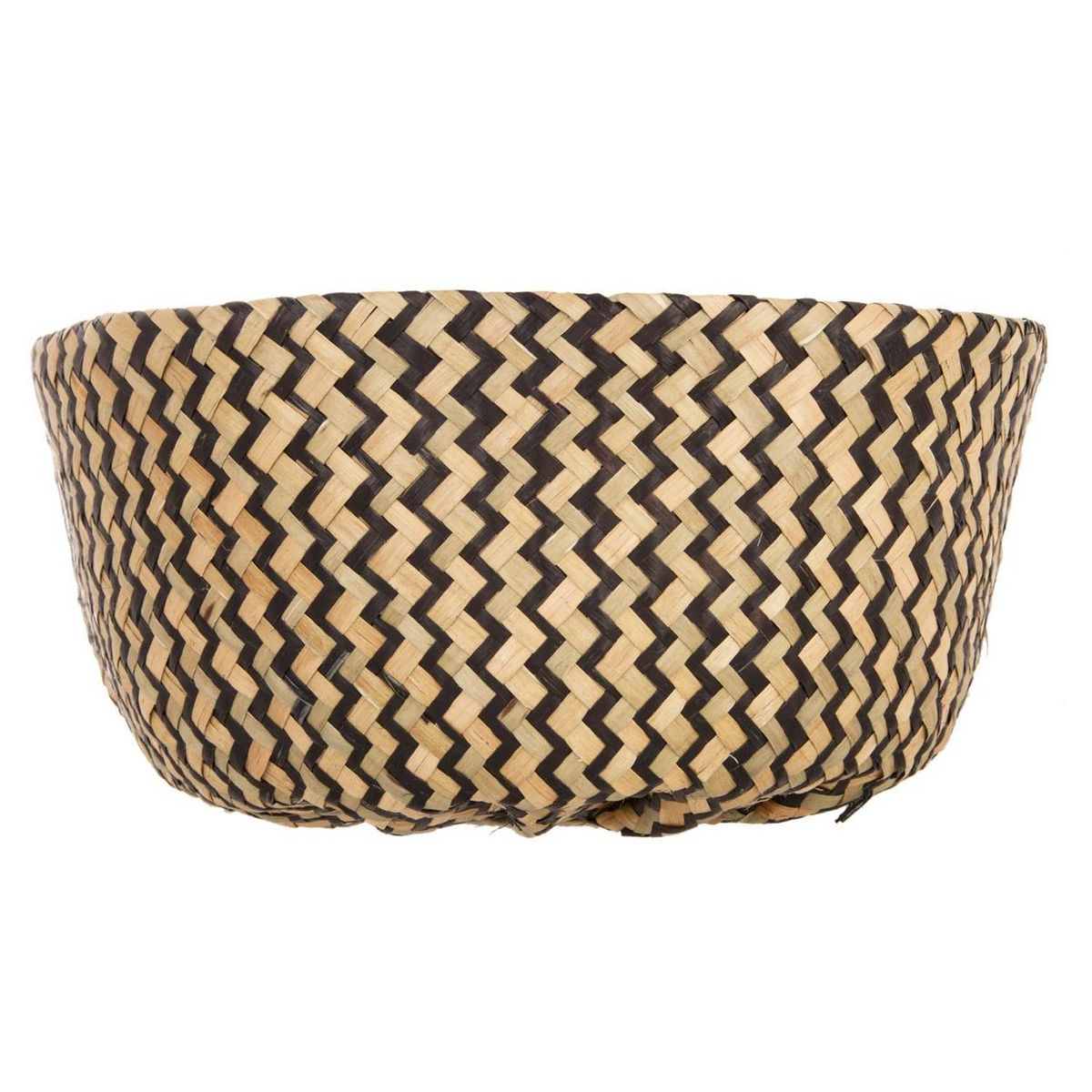 ATMOSPHERA Panier de Rangement Pliable à Anses Seagrass 40cm Noir & Naturel