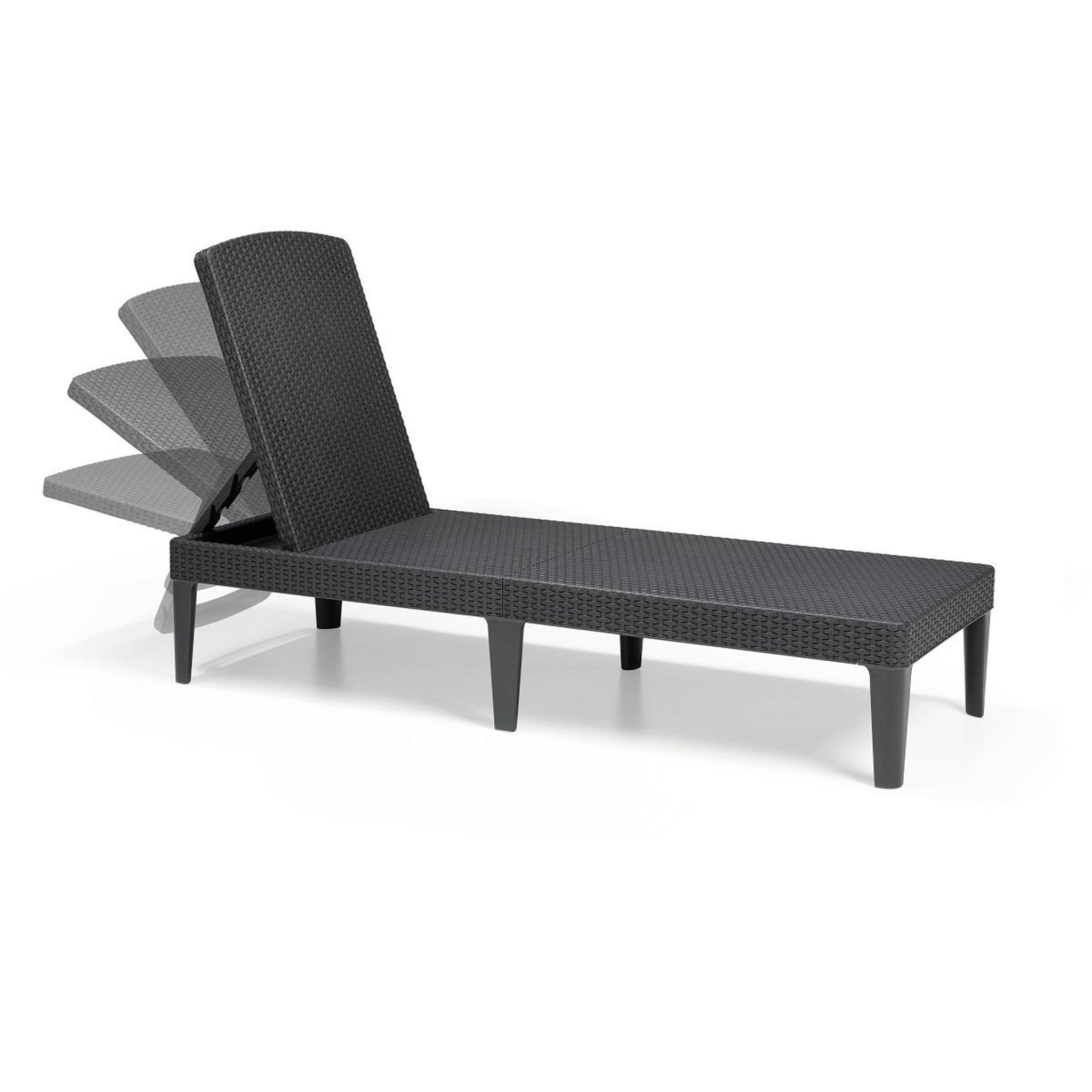 Voir la diapositive 2 : Bain de soleil résine 4 positions gris anthracite JAYPUR