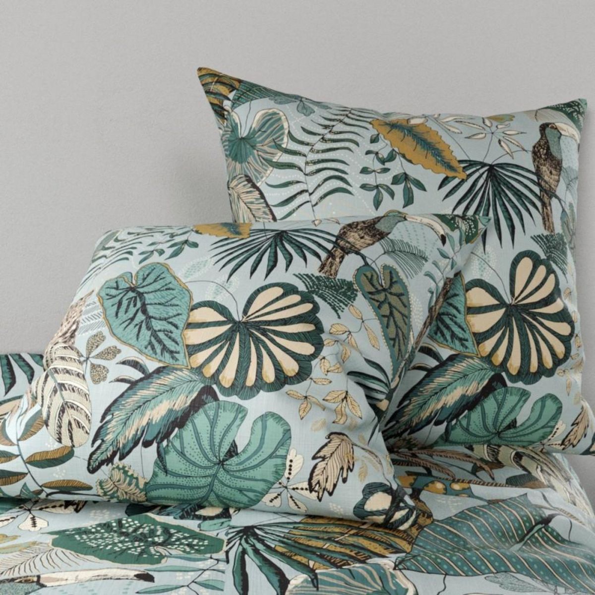 ATELIER DU COTON Housse de couette 240x220 CANCUN + 2 taies coton 57 fils