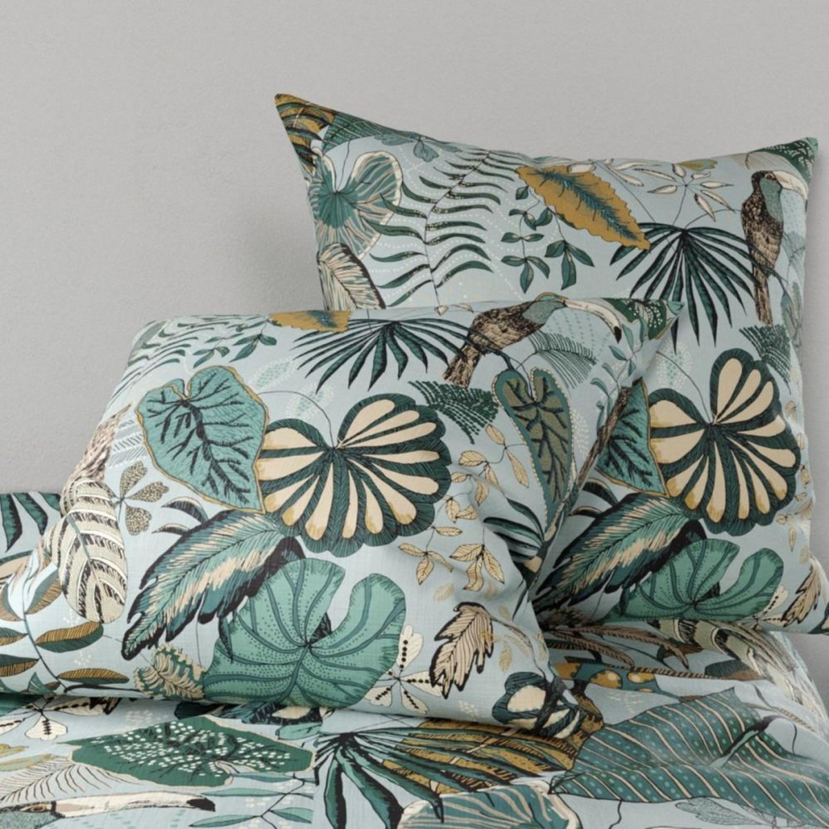 ATELIER DU COTON Housse de couette 240x220 CANCUN + 2 taies coton 57 fils