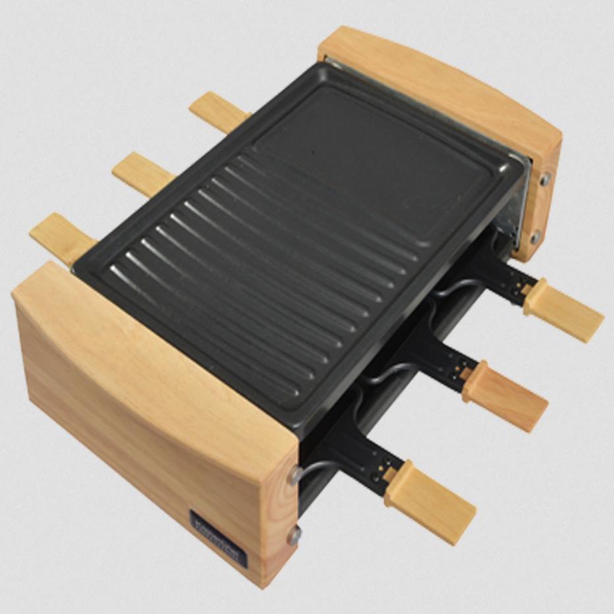 Voir la diapositive 2 : Kitchen chef Appareil à raclette 8 personnes 1500w - KCWOOD8MAXI