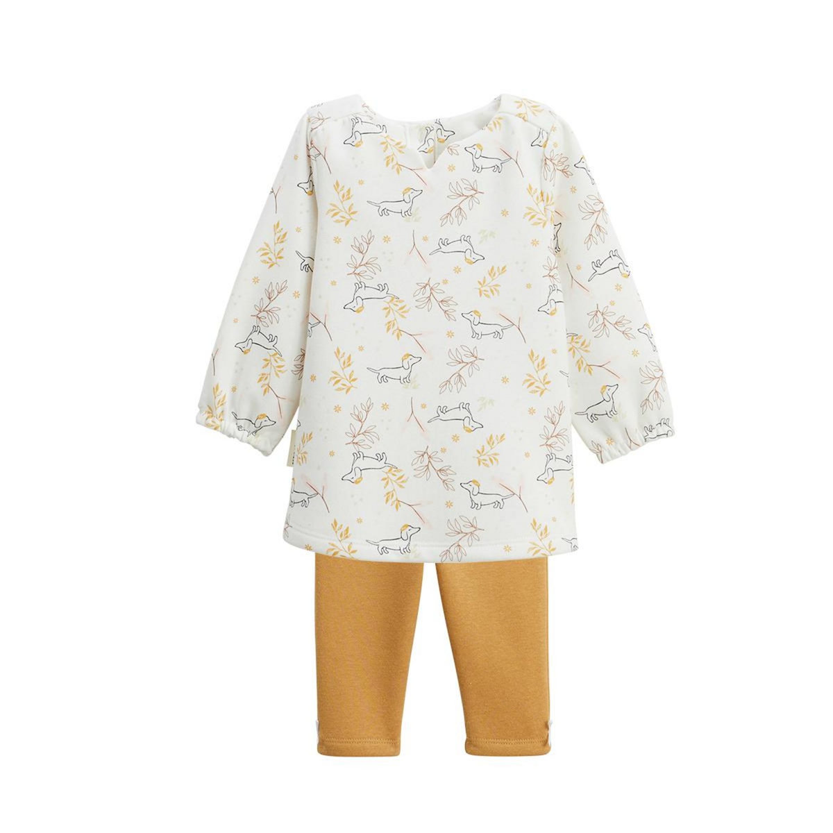 Petit Béguin Ensemble bébé robe et legging en molleton Emilie