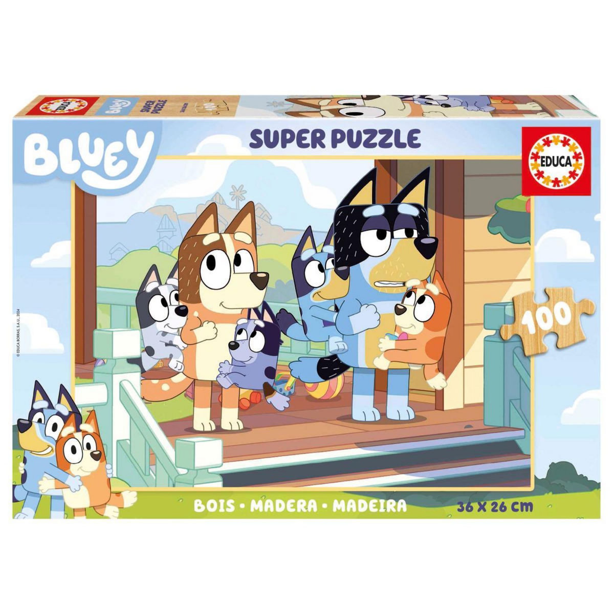 EDUCA Puzzle 100 pcs Bluey en bois