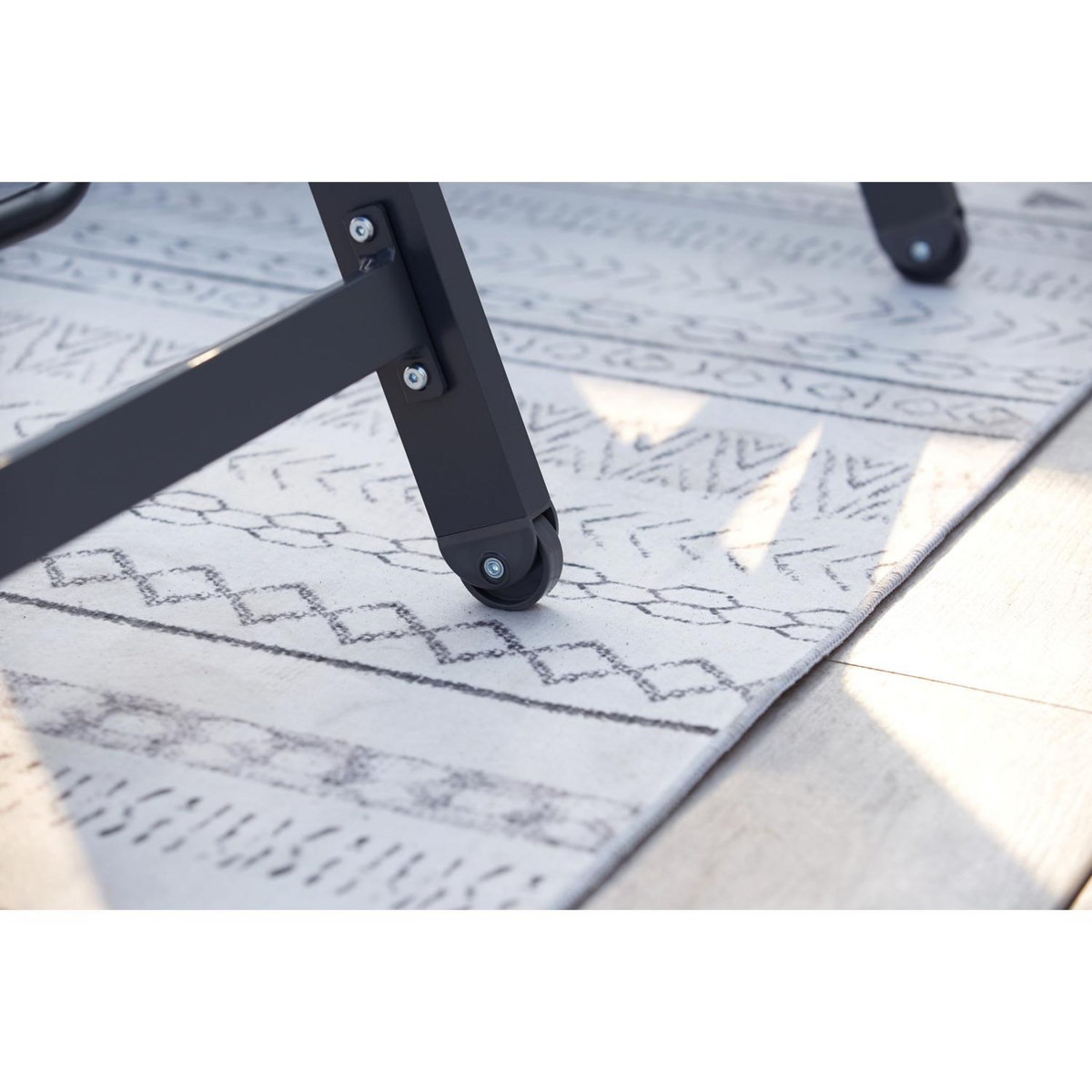 CONCEPT USINE Lot de 2 transats avec roulettes gris foncé et noir PRATO