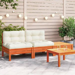 VIDAXL Canape de jardin avec coussins et repose-pied 2 places