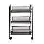 Voir la diapositive 3 : TOILINUX Desserte à roulettes 3 étages en métal - Noir