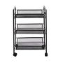 Voir la diapositive 3 : TOILINUX Desserte à roulettes 3 étages en métal - Noir