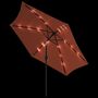 Voir la diapositive 5 : VIDAXL Parasol de jardin avec lumieres LED et mat en acier terre cuite