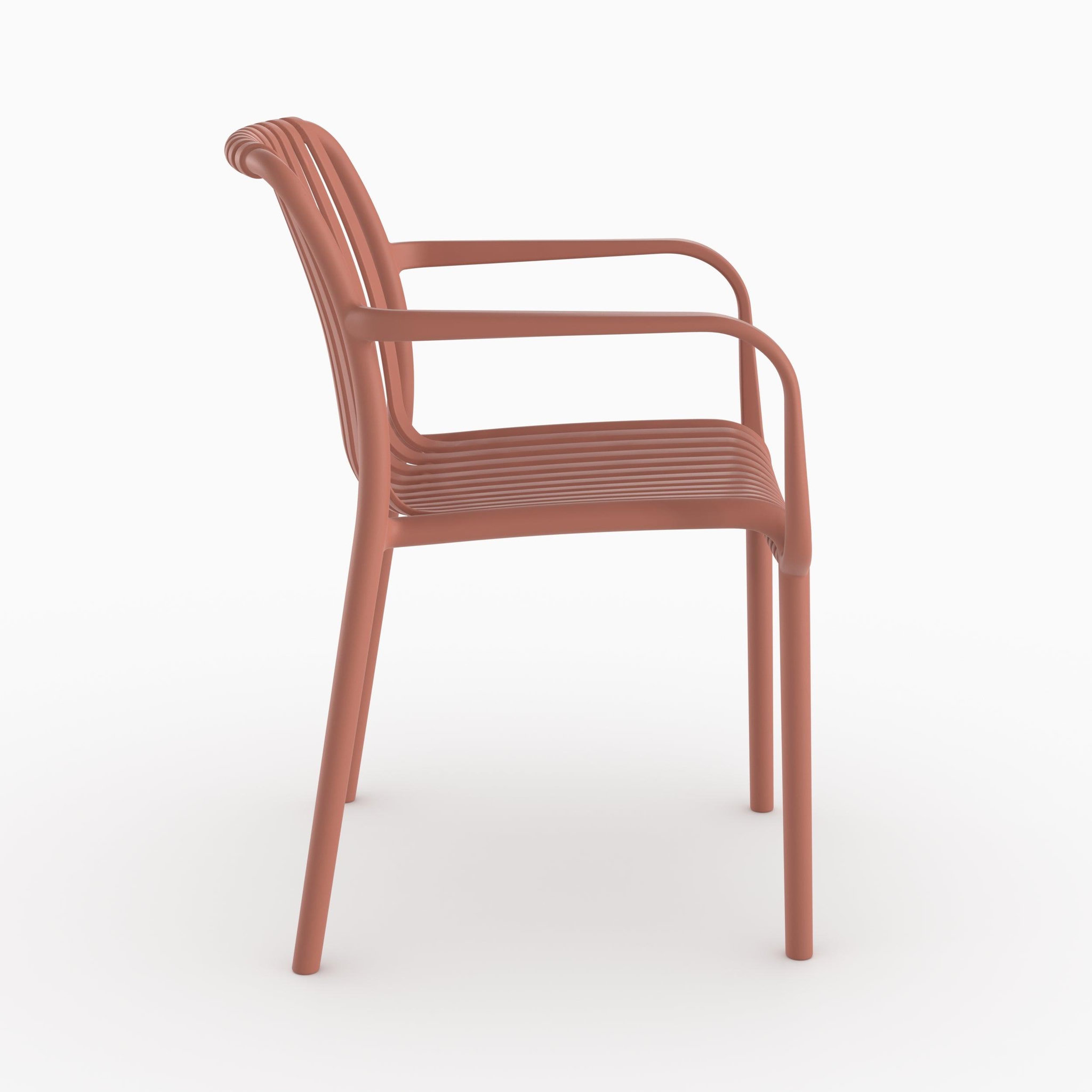 Voir la diapositive 6 : MAISON PAVANE Lot de 2 chaises de jardin empilables en plastique vieux rose-ivy