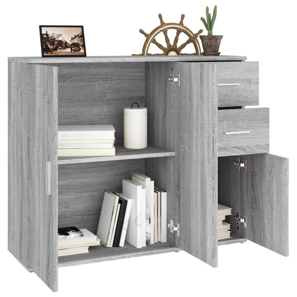 VIDAXL Buffet Sonoma gris 91x29,5x75 cm Bois d'ingenierie