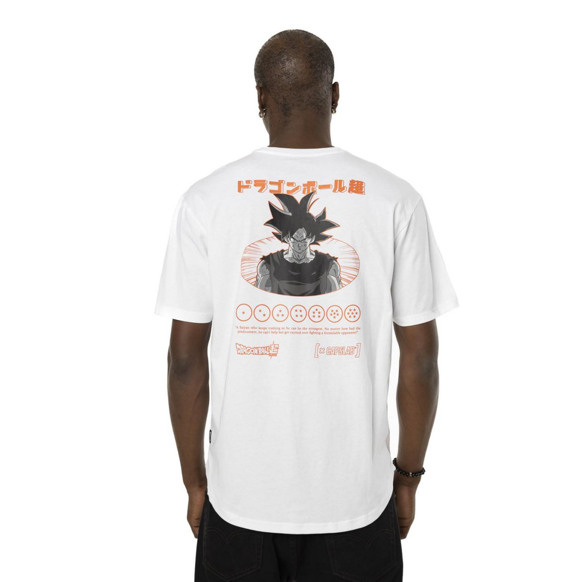 CAPSLAB T-shirt en coton homme confort avec print Dragon Ball Super Instinct