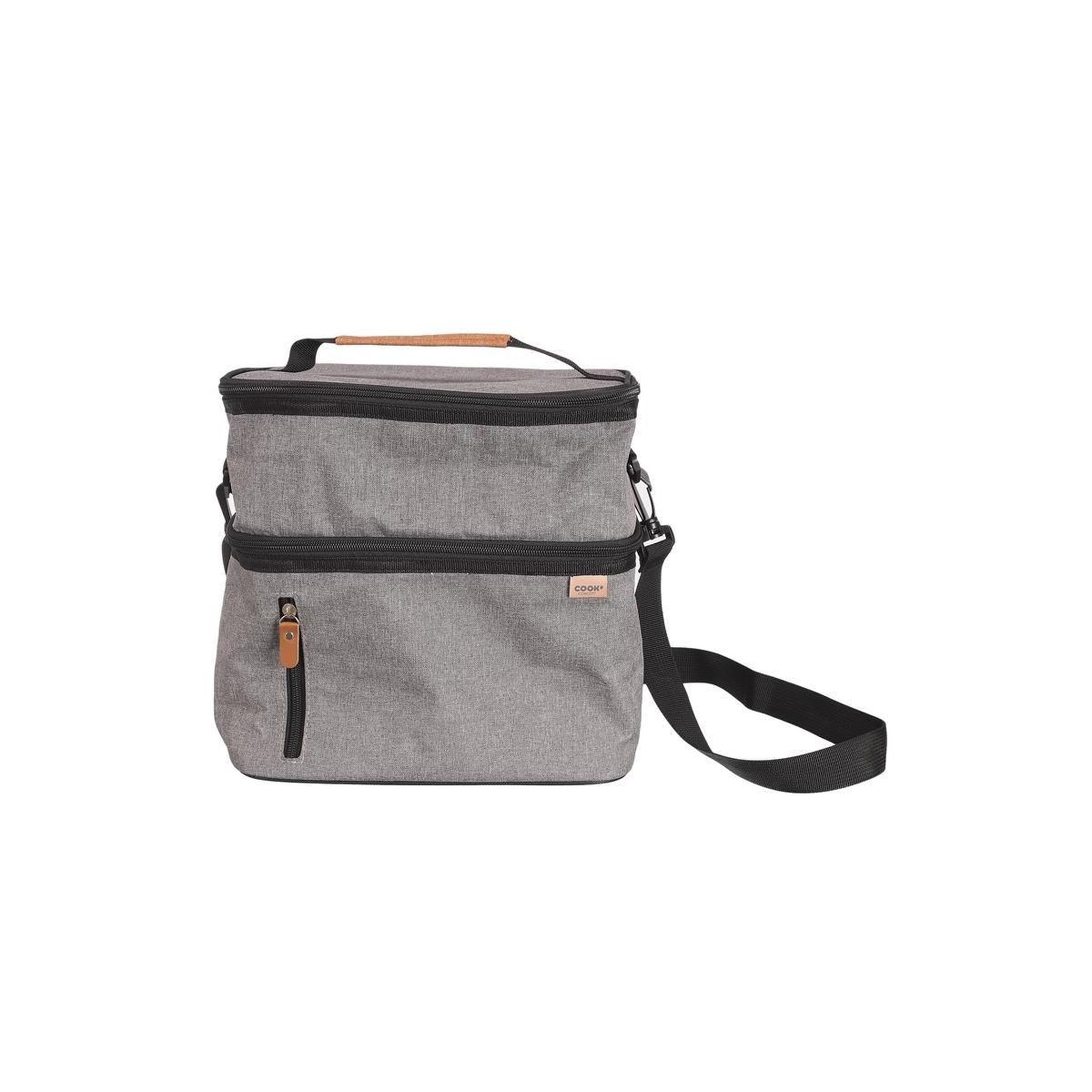 Voir la diapositive 2 : COOK CONCEPT Sac Lunch Double  Zippé  28cm Gris