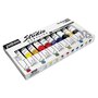 Voir la diapositive 1 : Pebeo Set de 10 peintures acrylique + pinceau brosse - 10 x 20 ml