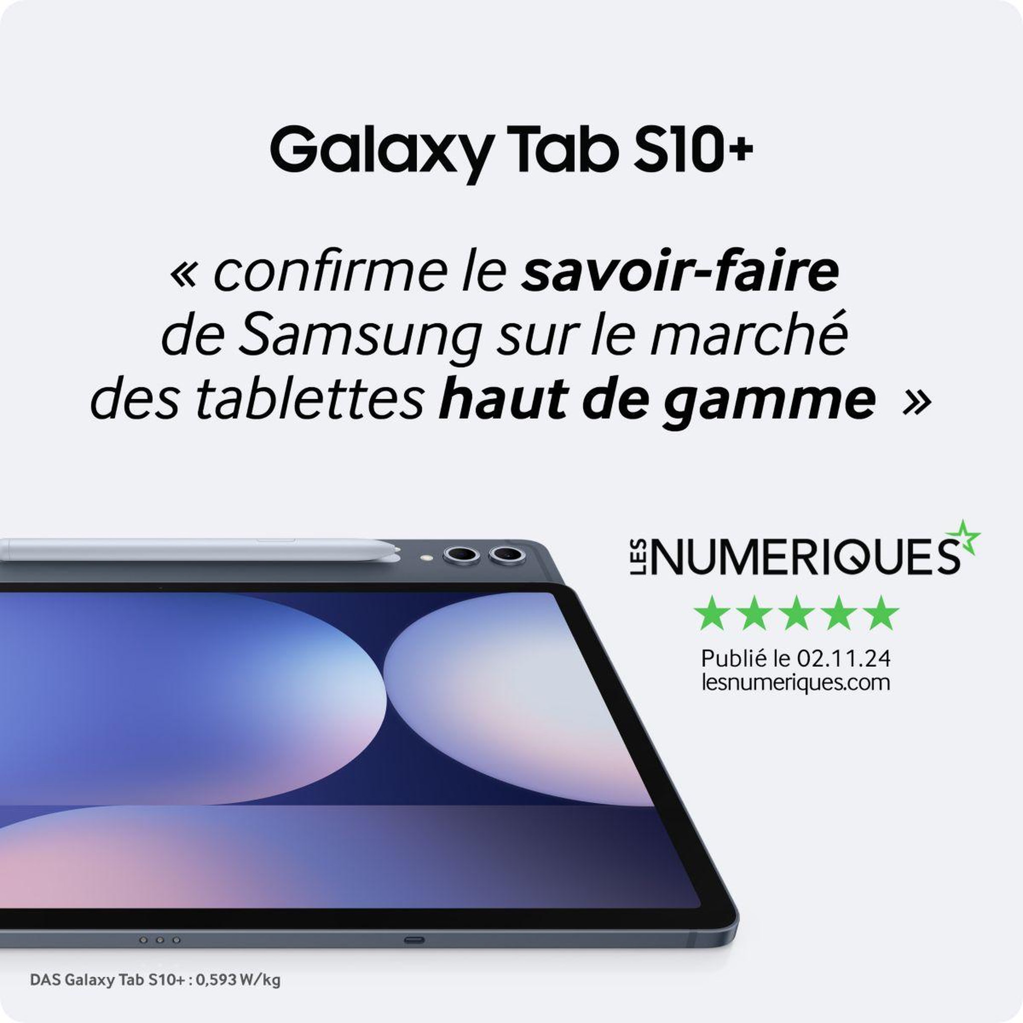 Voir la diapositive 2 : Samsung Tablette Android Galaxy Tab S10+ 12.4 Wifi 256Go Gris avec Galaxy IA