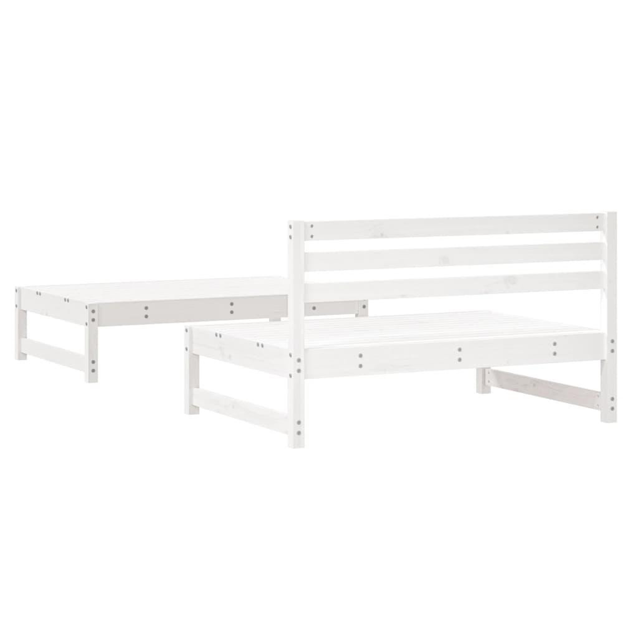 Voir la diapositive 3 : VIDAXL Salon de jardin 2 pcs blanc bois de pin massif