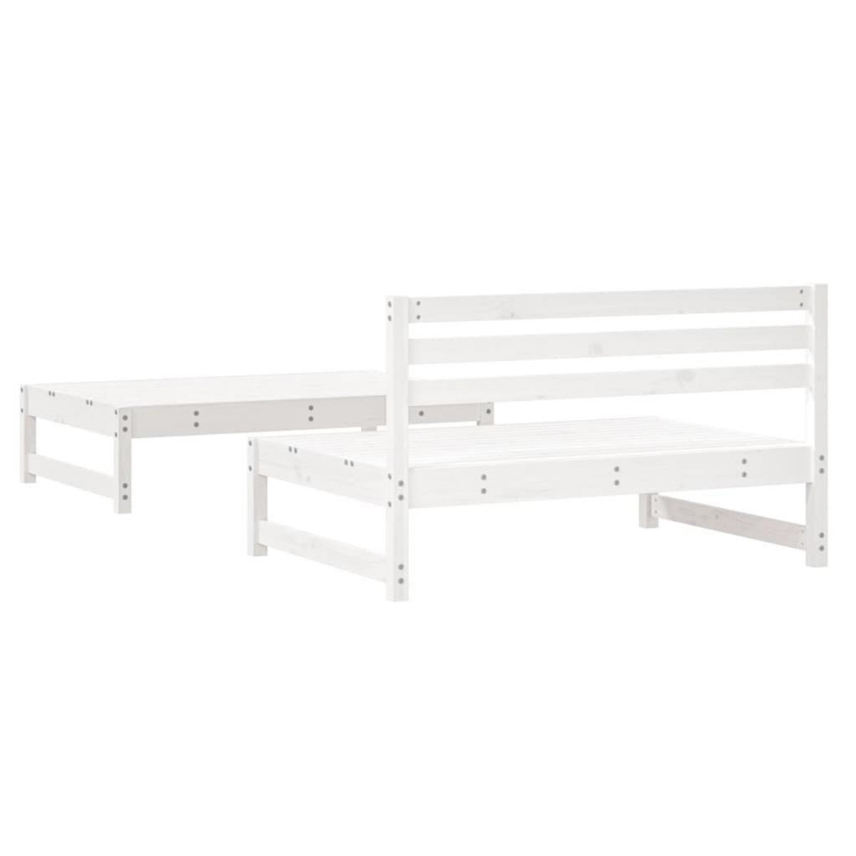 VIDAXL Salon de jardin 2 pcs blanc bois de pin massif