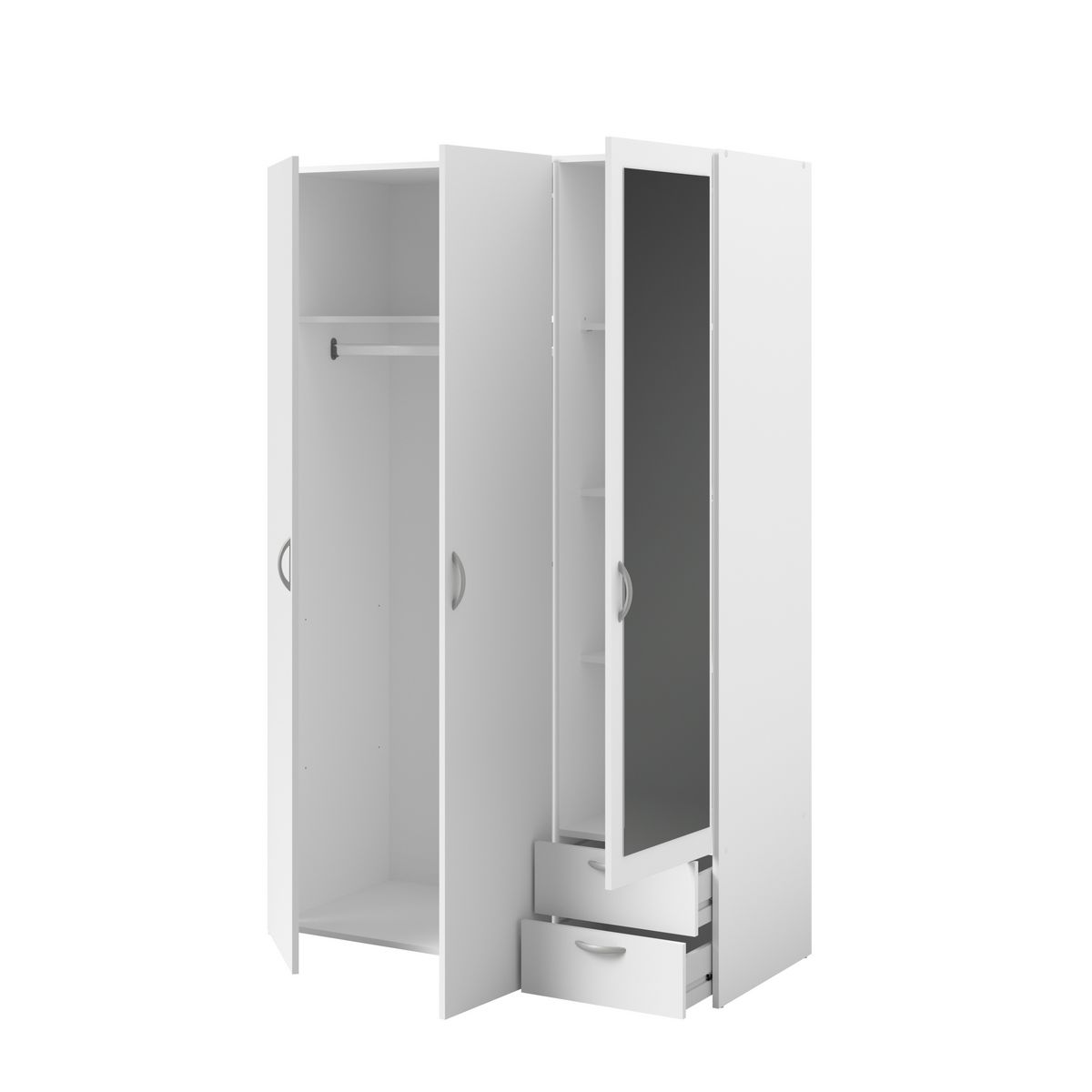 Armoire 3 portes 2 tiroirs L120cm DAISY