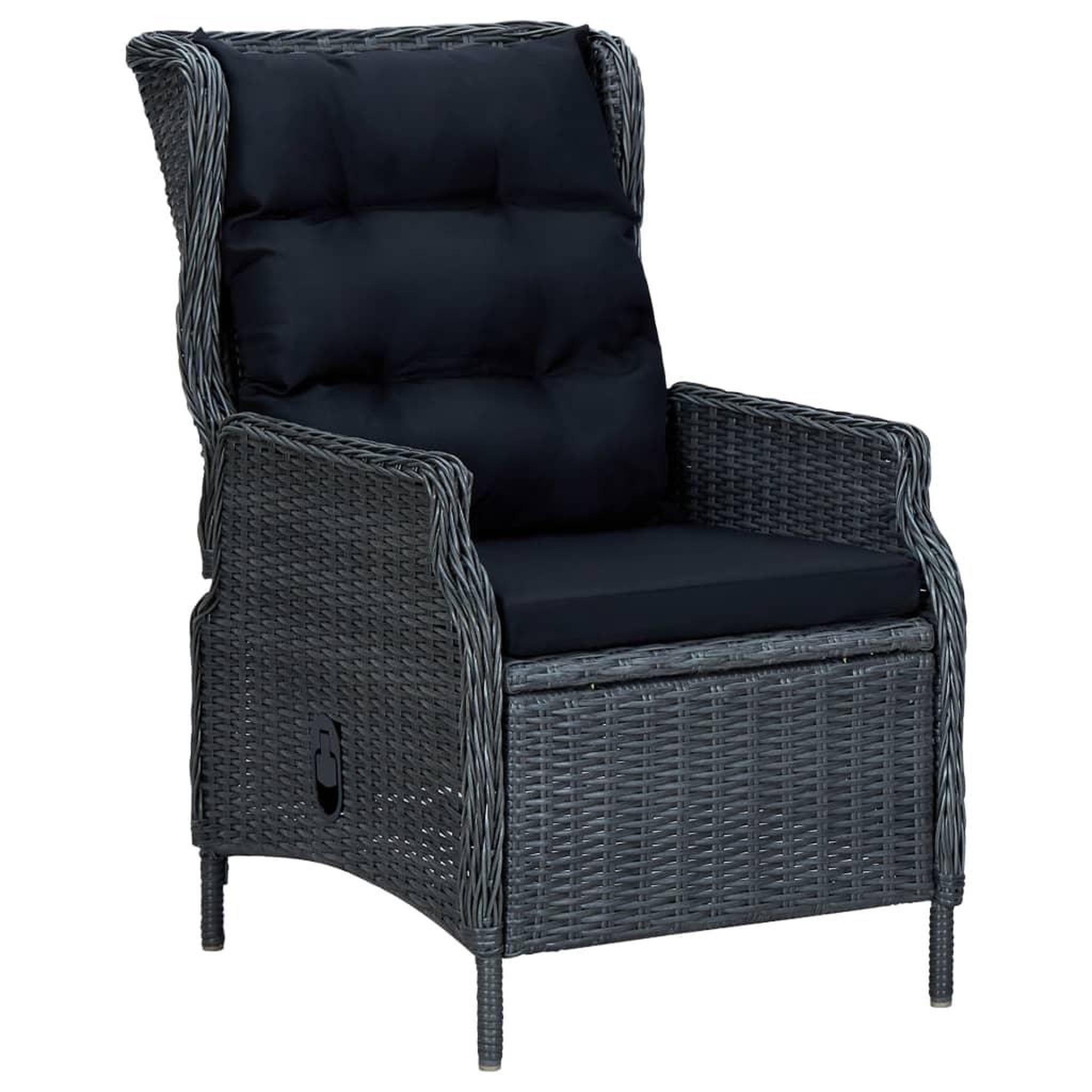 Voir la diapositive 4 : VIDAXL Ensemble a manger d'exterieur 9pcs et coussins rotin gris fonce